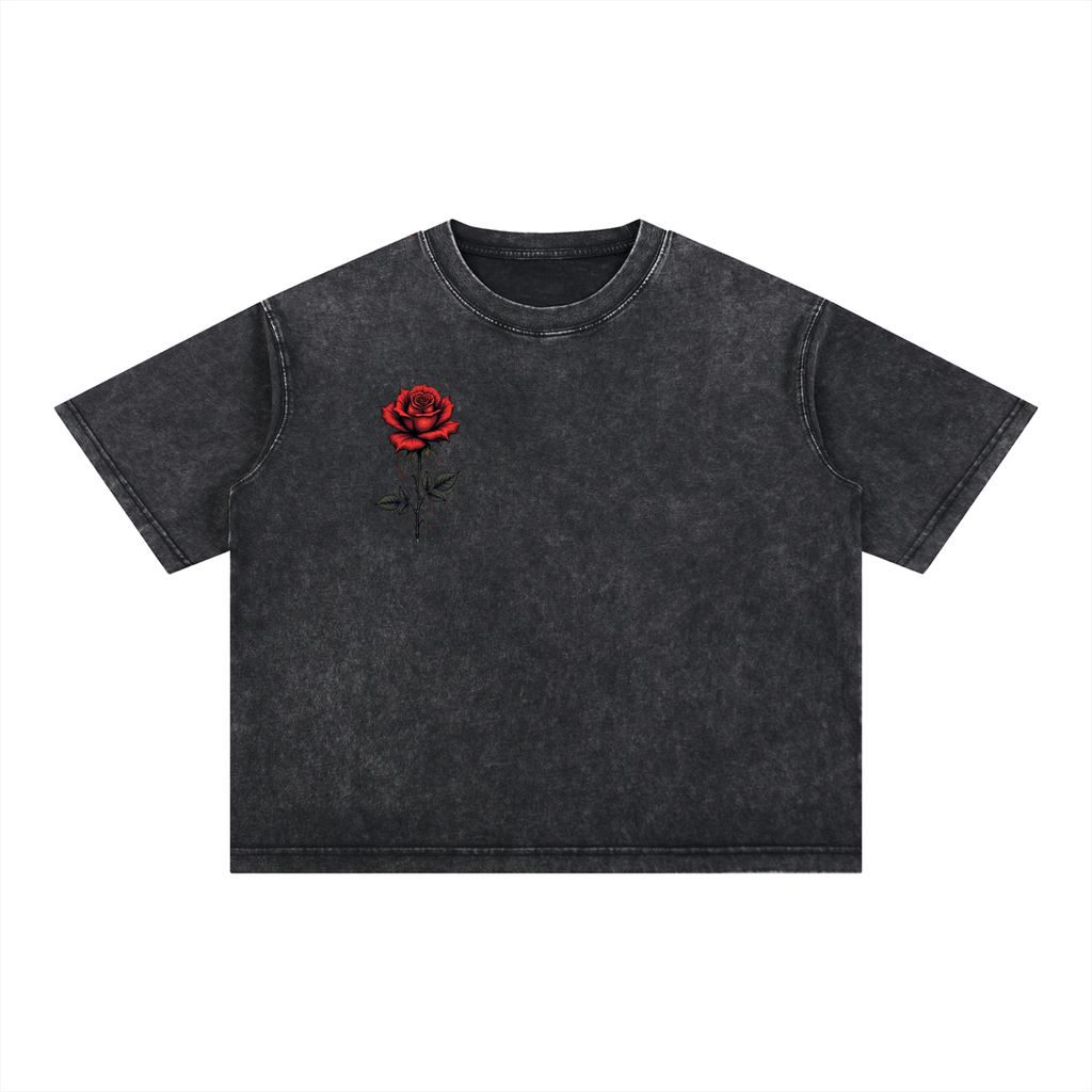 Rose heart heavy Washed T-Shirt