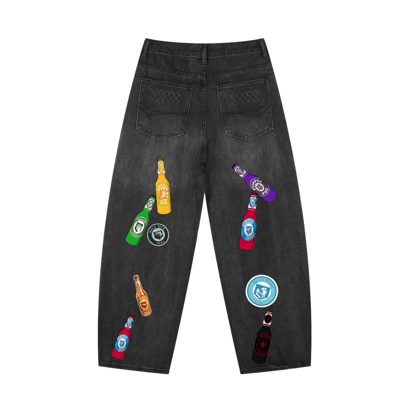 Men's Sunfade Vintage CALL OF DUTY Wash Barrel Leg Jeans