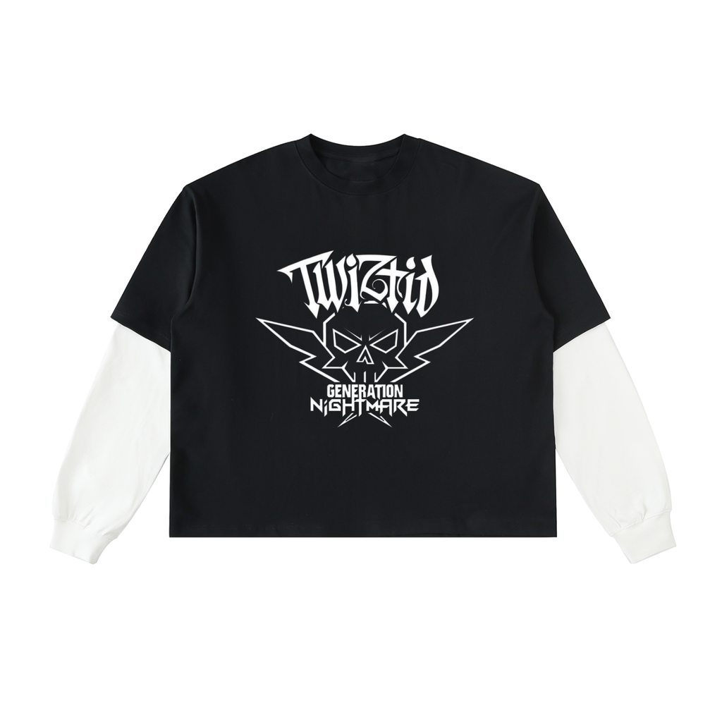 Layered TWIZTID THRILZ Sleeve Cotton T-Shirt