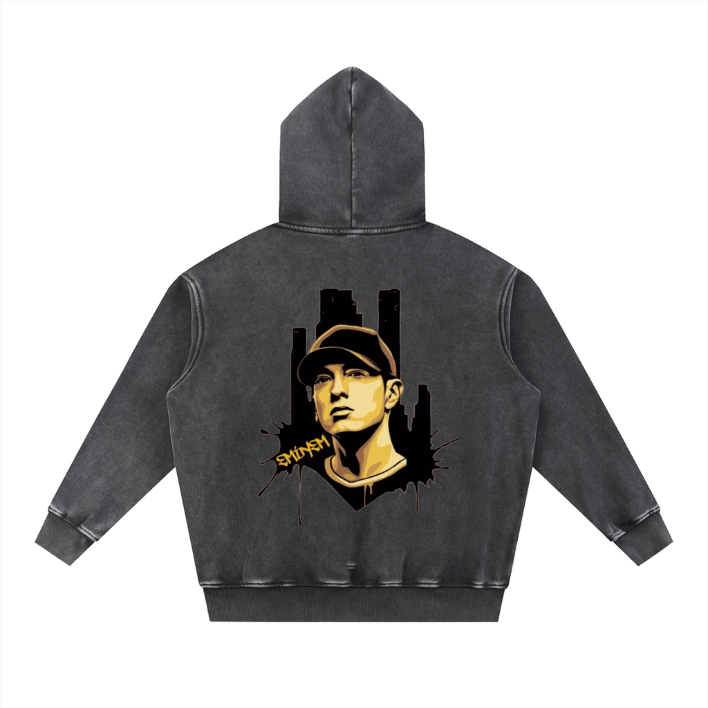 Snow Wash Fleece Oversize Eminem Hoodie