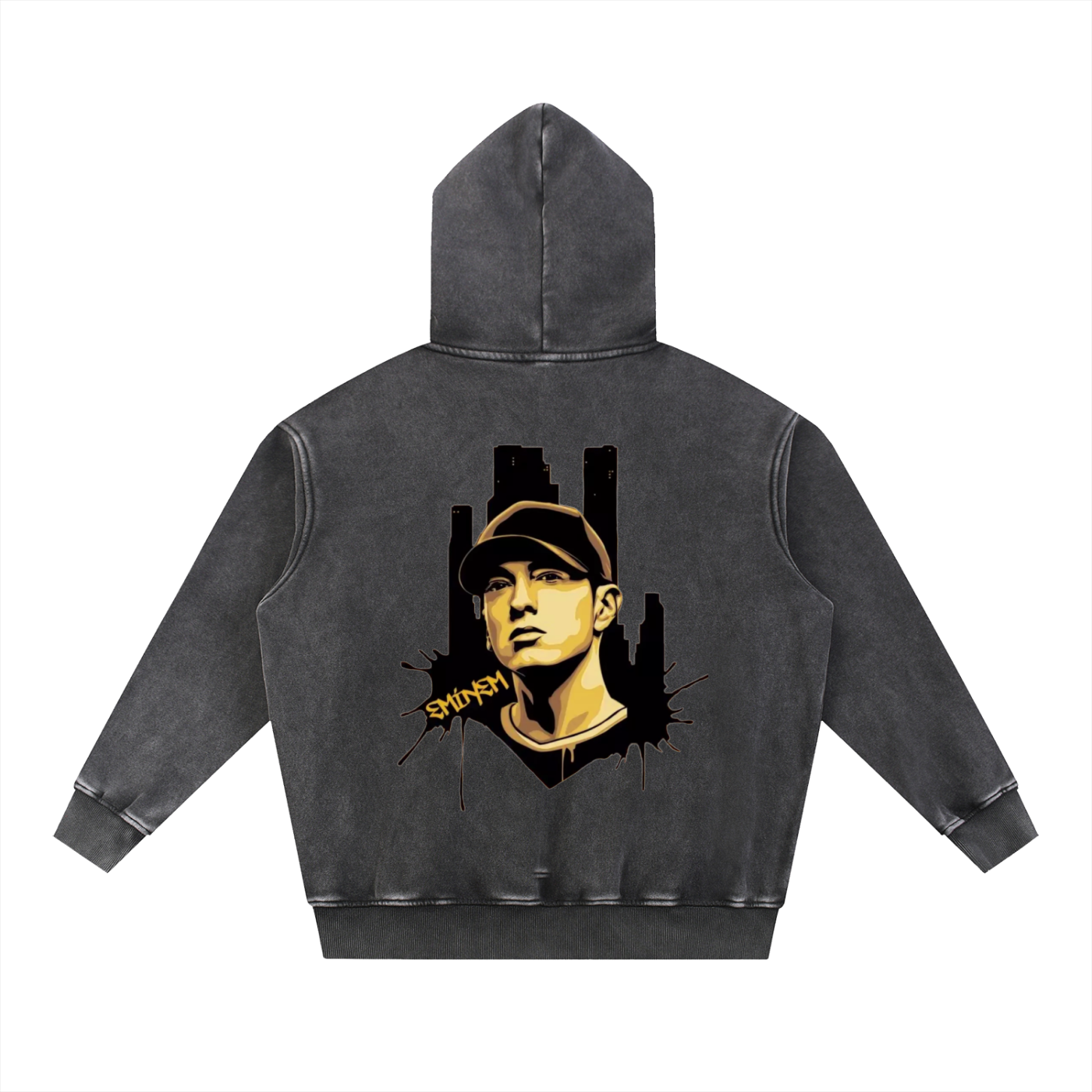 Snow Wash Fleece Oversize Eminem Hoodie