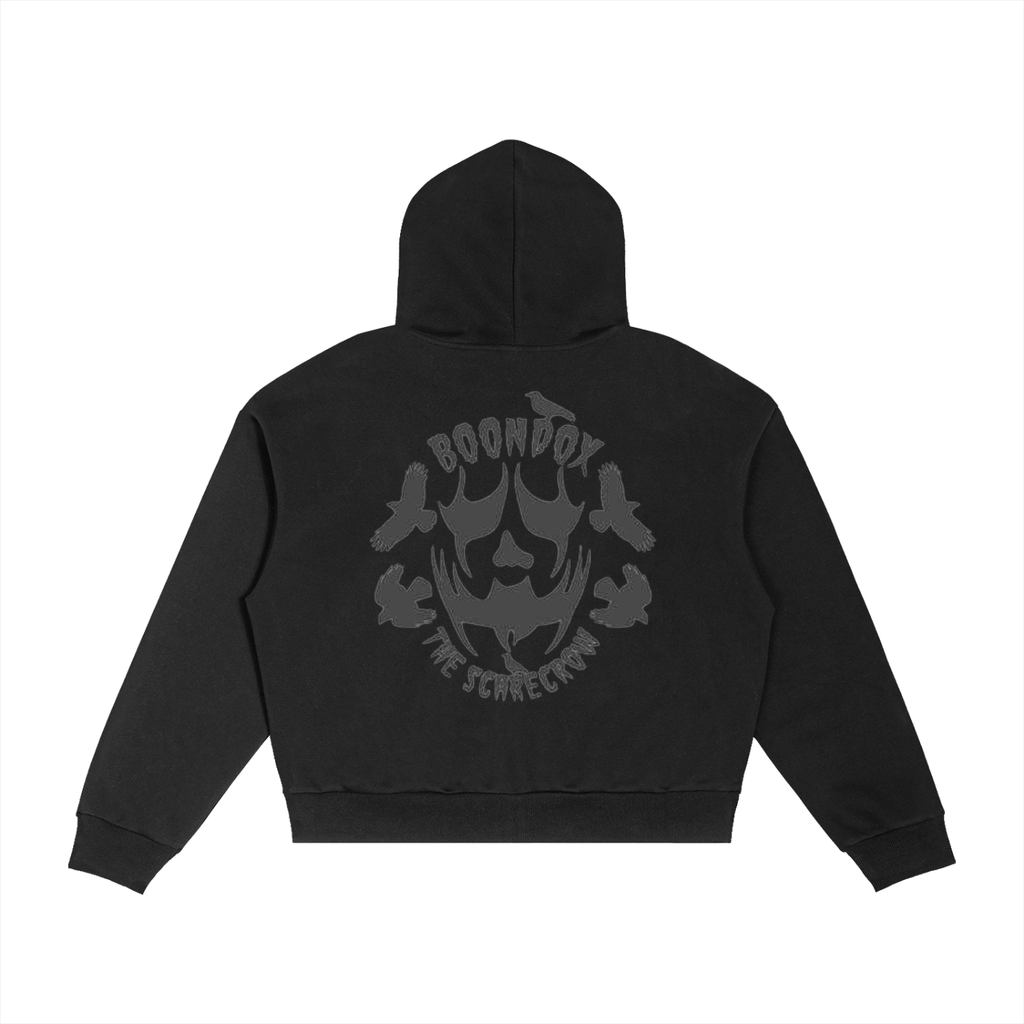 Contrast Plaid Boxy TWIZTID MAN Zip Hoodie