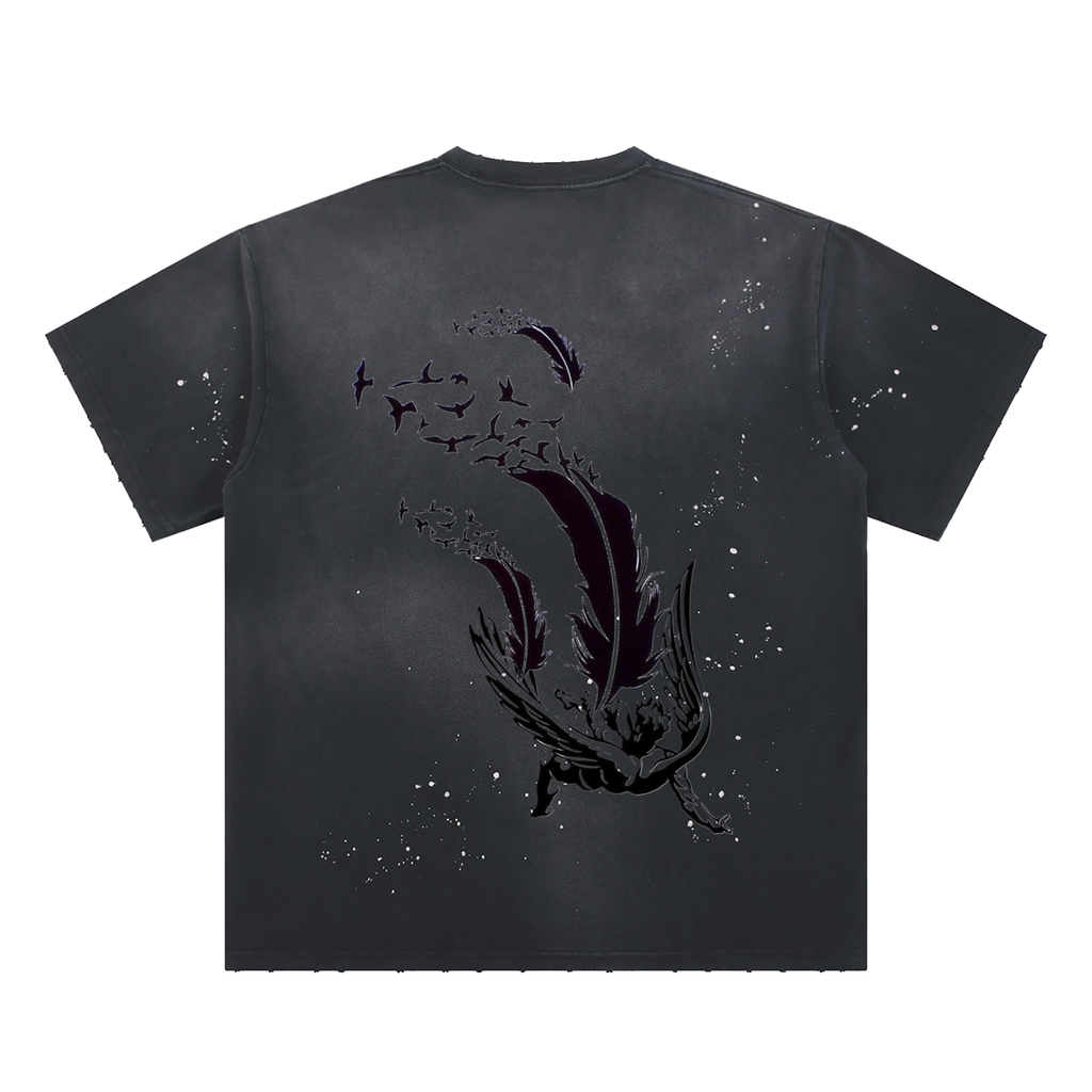Hand-Frayed smiling angel T-Shirt
