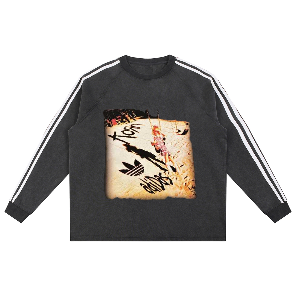 Snow Washed Contrast Tape Korn Sweatshirt