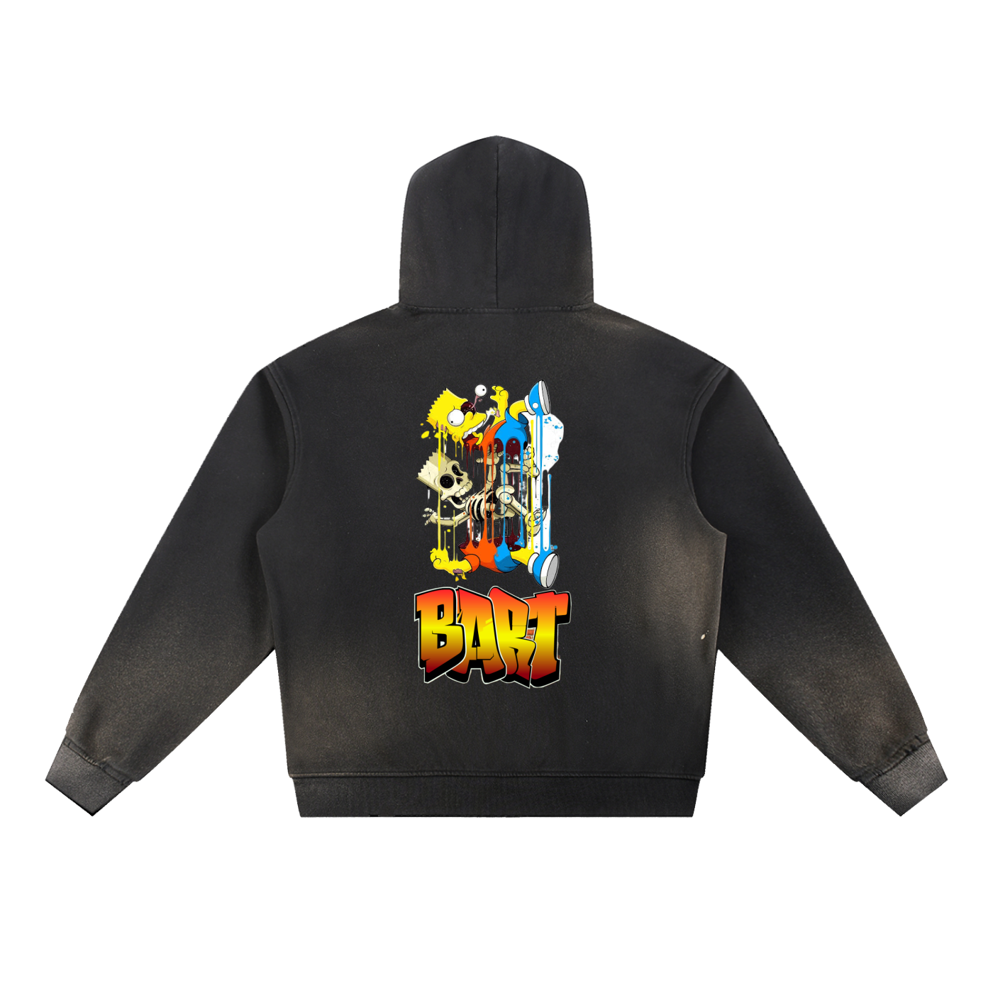 Sun Fade Frayed Fleece El Barto Hoodie