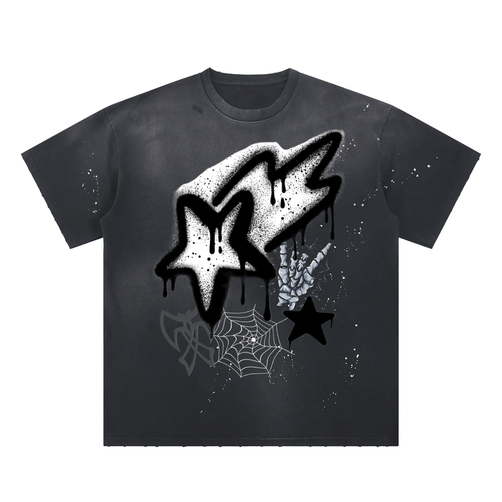 Hand-Frayed TWIZTID STARZ Paint Splatter T-Shirt