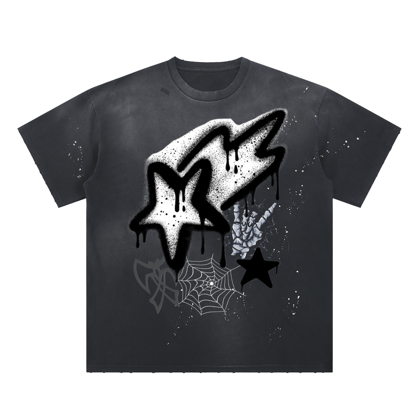 Hand-Frayed TWIZTID STARZ Paint Splatter T-Shirt