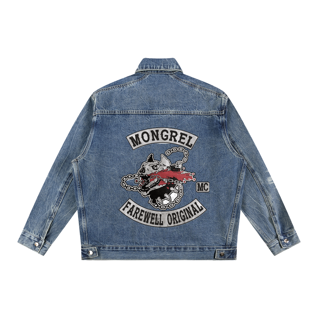 Vintage Wash Zip Up Mongrel Denim Jacket