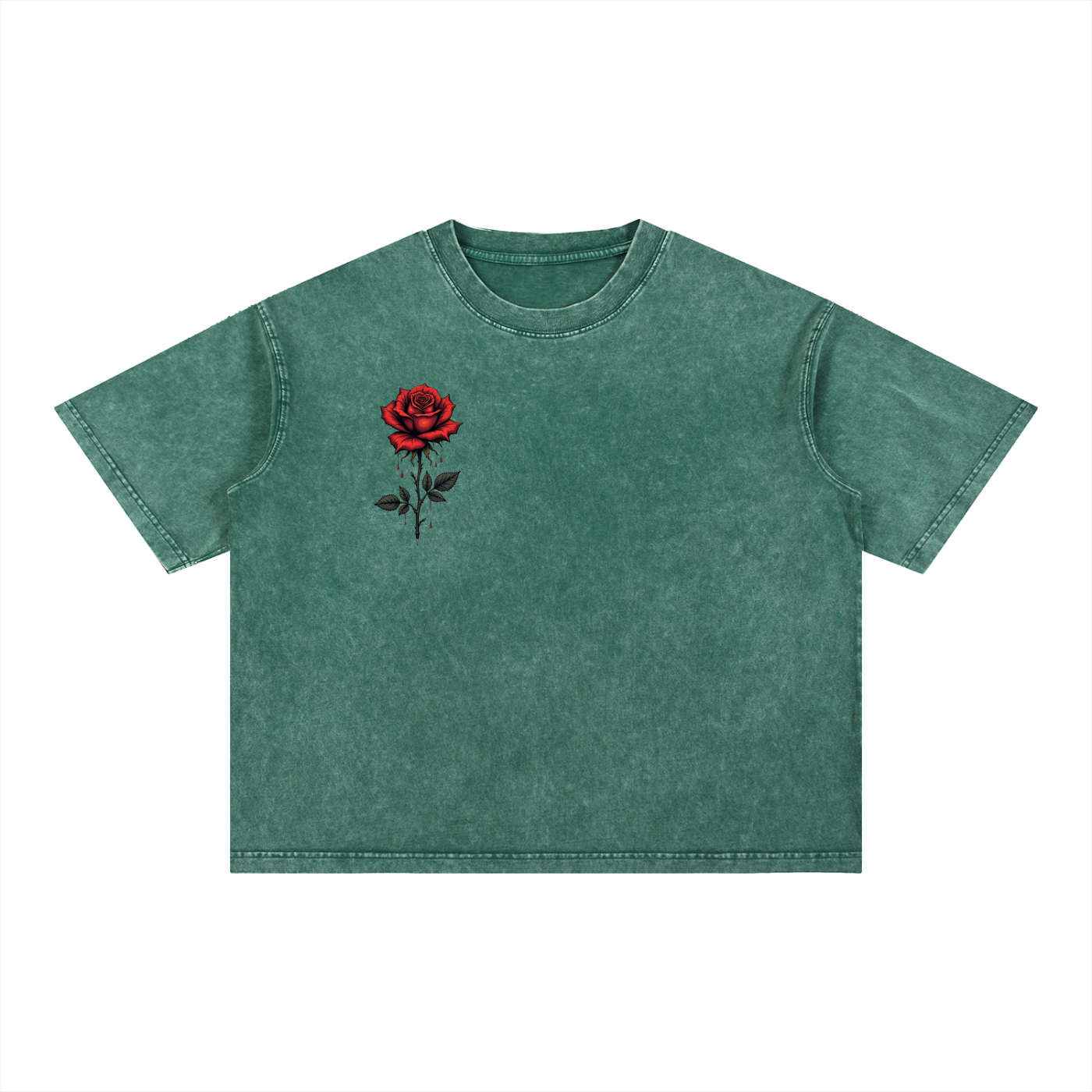 Rose heart heavy Washed T-Shirt
