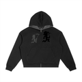 Contrast Plaid Boxy TWIZTID MAN Zip Hoodie