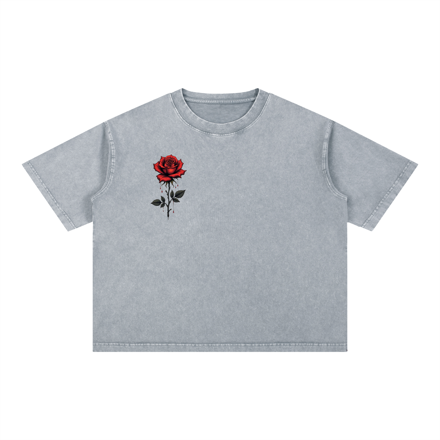 Rose heart heavy Washed T-Shirt
