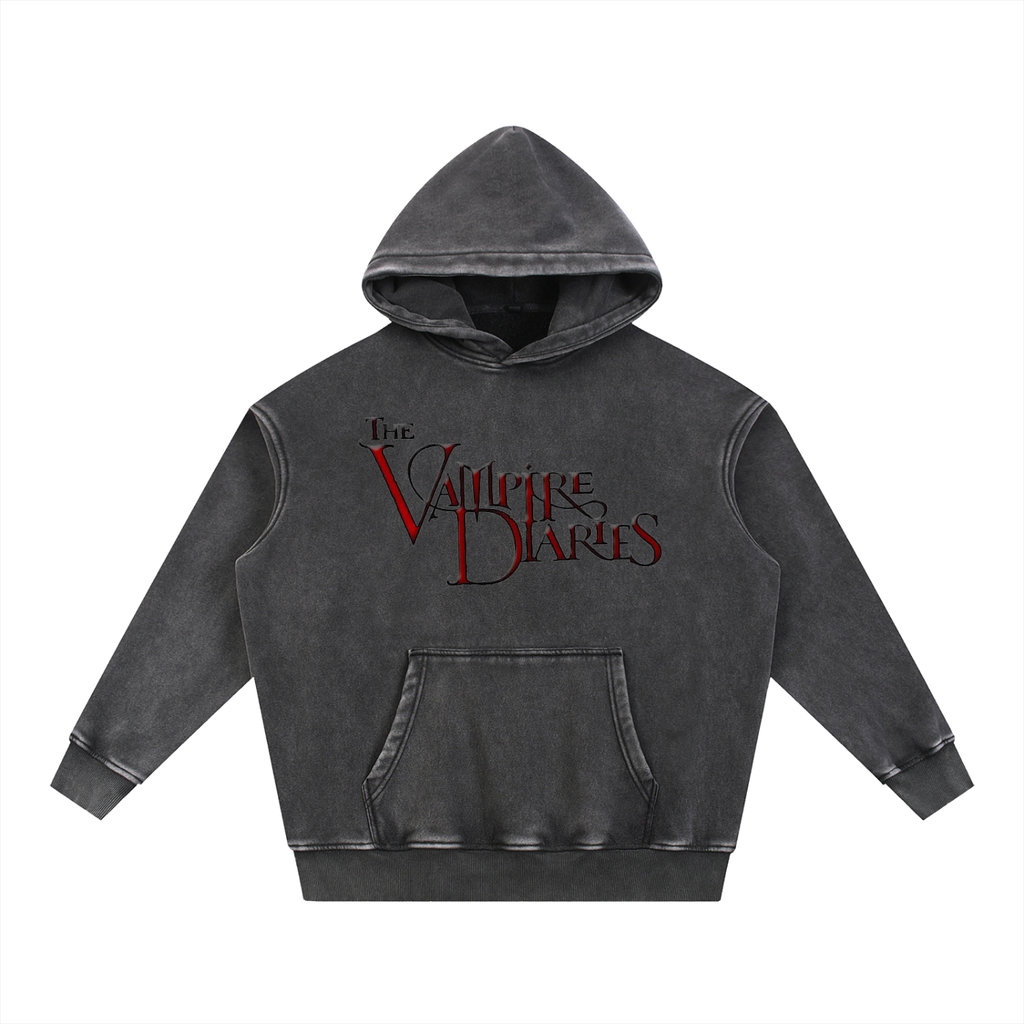 Snow Wash Fleece Oversized Vampire Diary Hoodie
