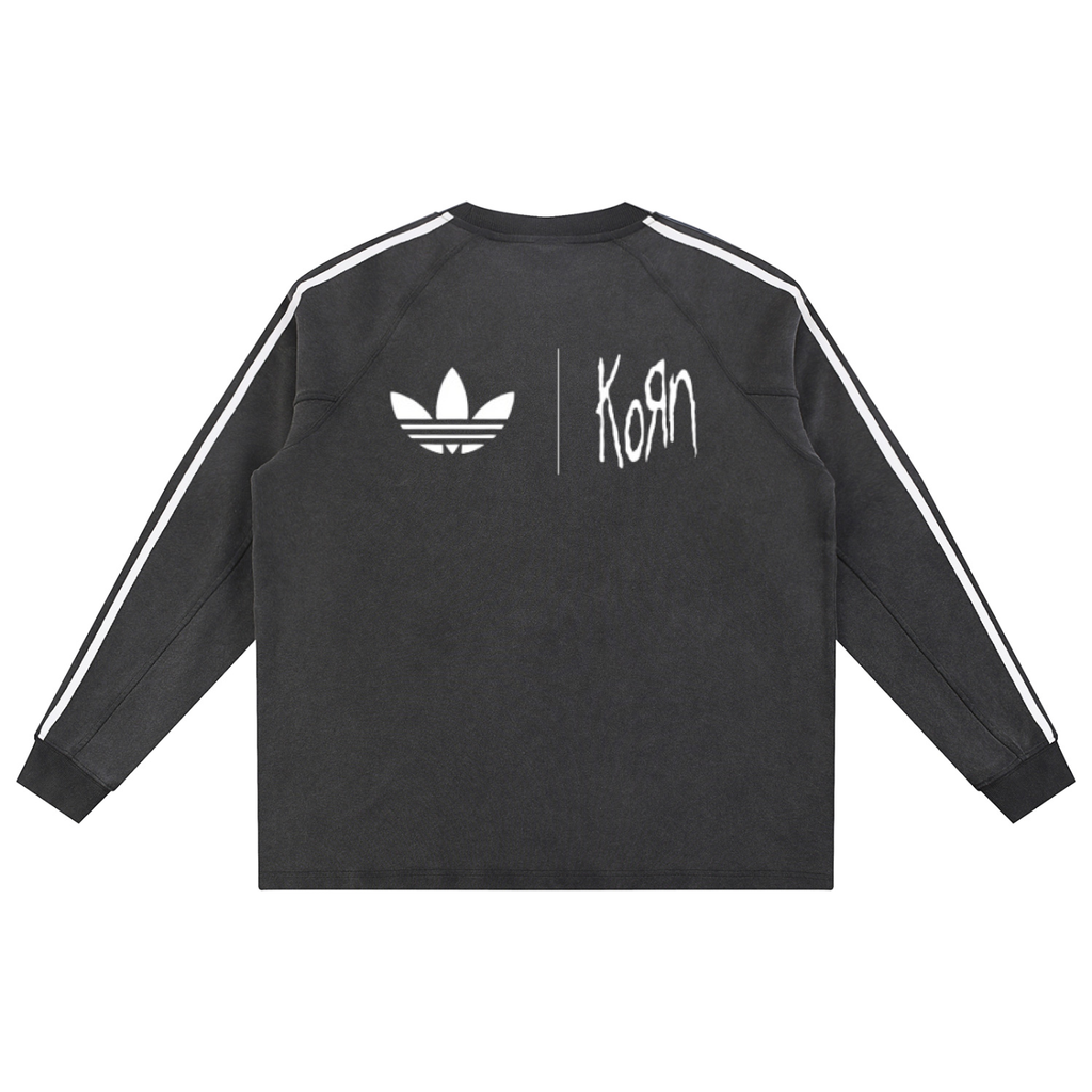 Snow Washed Contrast Tape Korn Sweatshirt