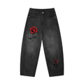 Men's rose red  Vintage Wash Barrel Leg Jeans